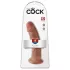 King Cock - реалистично дилдо с вакуумно закрепване - 23 см, тъмна кожа