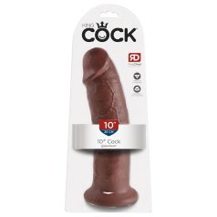   King Cock - дилдо с голяма вакуумна основа - 25см - кафяв
