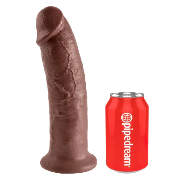 King Cock - дилдо с голяма вакуумна основа - 25см - кафяв