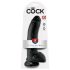 King Cock 9 - голям черен дилдо с вендуза, с тестиси (23см)