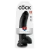 King Cock - дилдо с тестиси и вакуум, 23 см, черно