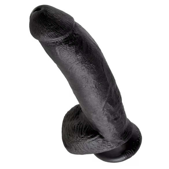 King Cock - дилдо с тестиси и вакуум, 23 см, черно