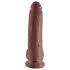 King Cock 9 - дилдо с тестиси и вендуза - 23 см - кафяв