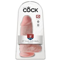   King Cock - дилдо с тестиси и вендуза - 23 см натурален