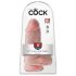 Кралски пенис 9 Chubby - с вендуза и тестиси, дилдо (23 см) - натурален