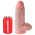 Кралски пенис 9 Chubby - с вендуза и тестиси, дилдо (23 см) - натурален