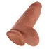 King Cock - голям дилдо с вендуза - 23 см - тъмен натурален цвят