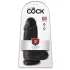 King Cock - дилдо с тестиси и вакуум основа - черен - 23 см