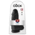 King Cock - дилдо с тестиси и вакуум основа - черен - 23 см