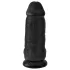 King Cock - дилдо с тестиси и вакуум основа - черен - 23 см