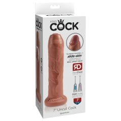   King Cock 7 - реалистично дилдо - 18 см - тъмно естествен цвят