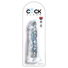   King Cock Clear 8 - голям дилдо с вакуум основа - 20см
