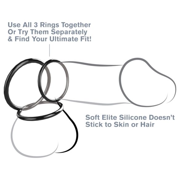 Fantasy C-Ringz - комплект черни пенис пръстени