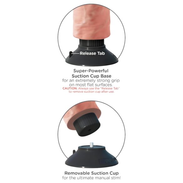 King Cock - вибратор с форма на пенис - гъвкав, реалистичен, 25 см