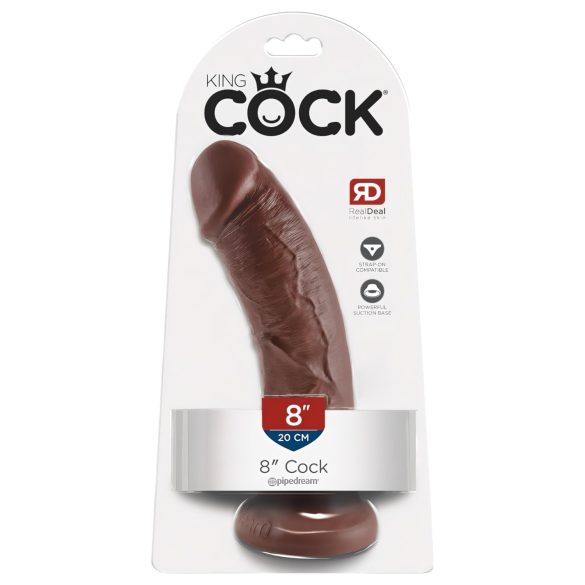 Кралски дилдо 8" (20 см) - кафяв