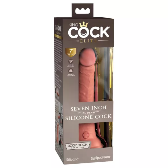 King Cock Elite - реалистично дилдо с вакуумна основа 18см - телесен цвят