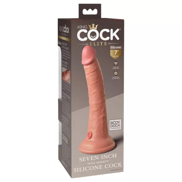 King Cock Elite - реалистично дилдо с вакуумна основа 18см - телесен цвят
