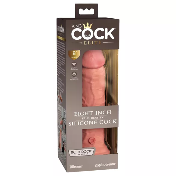 King Cock Elite 8 - реалистично дилдо с вендуза - 20см - телесен цвят