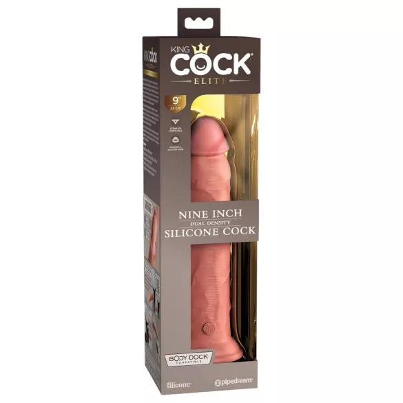 King Cock Elite 9 - реалистично дилдо с вакуум - 23см - телесен цвят