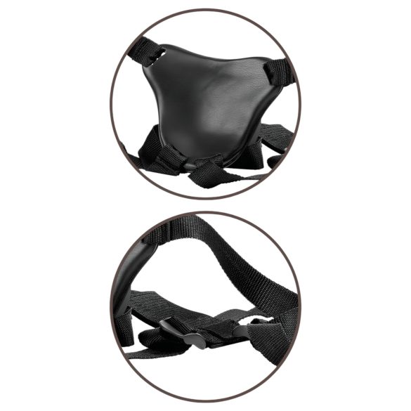 King Cock Elite - страпон с колан - удобен хастар - кафяв