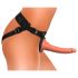 King Cock Elite Comfy - Комфортно поставящ се дилдо с колан (тъмен нюанс)