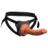 King Cock Elite Comfy - Комфортно поставящ се дилдо с колан (тъмен нюанс)
