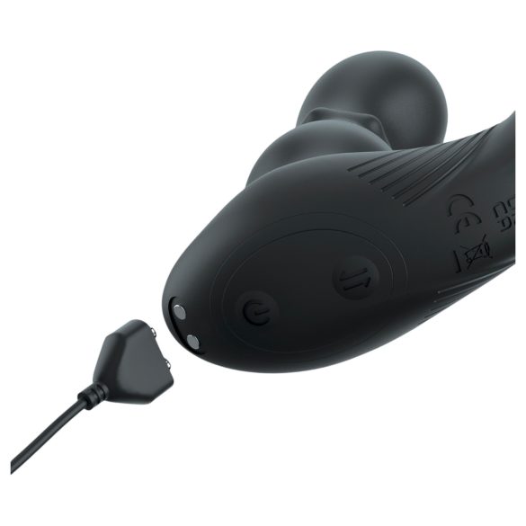 Anal Fantasy - анален вибратор със завъртаща глава и пенис пръстен - черен