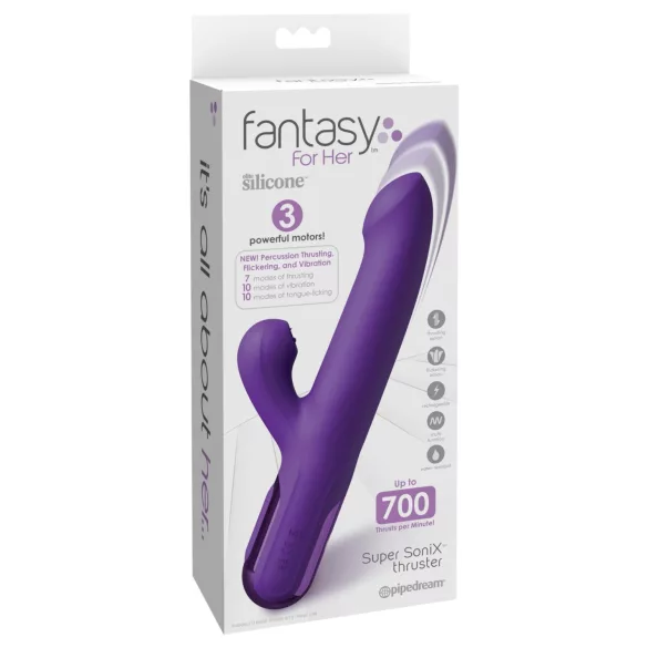 Fantasy For Her - 2-в-1 тласкащ вибратор и клиторен стимулатор (лилав)