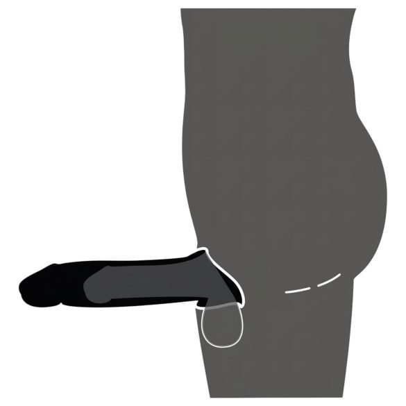 Rebel - пенис удължител с вибрация и дистанционно - черен