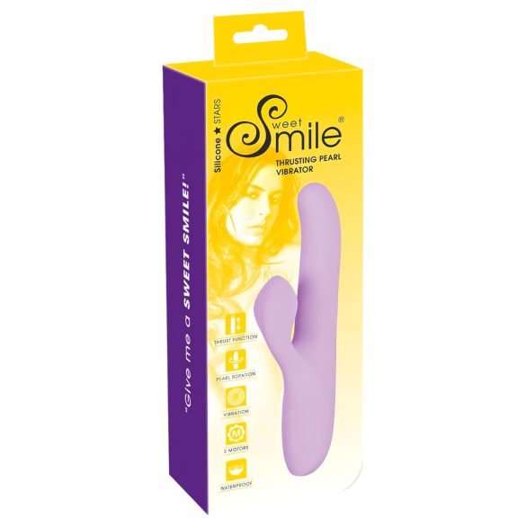 SMILE Thrusting - Въртящо-пулсиращ вибратор с клитор-стимулатор (лилав)