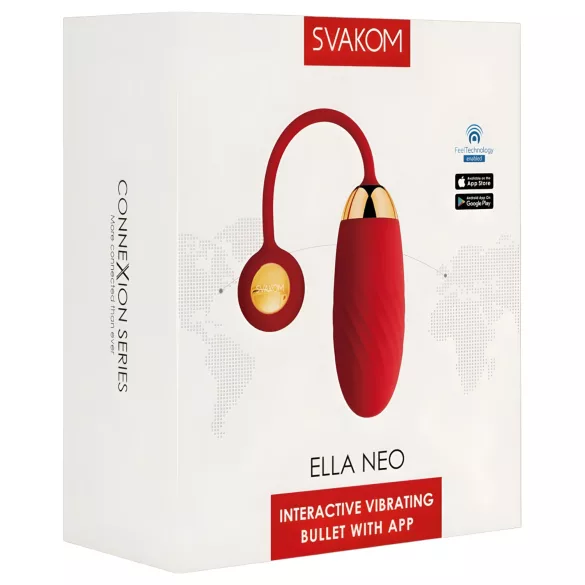 Svakom Ella Neo - носимо вибриращо яйце с управление чрез приложение (червено)