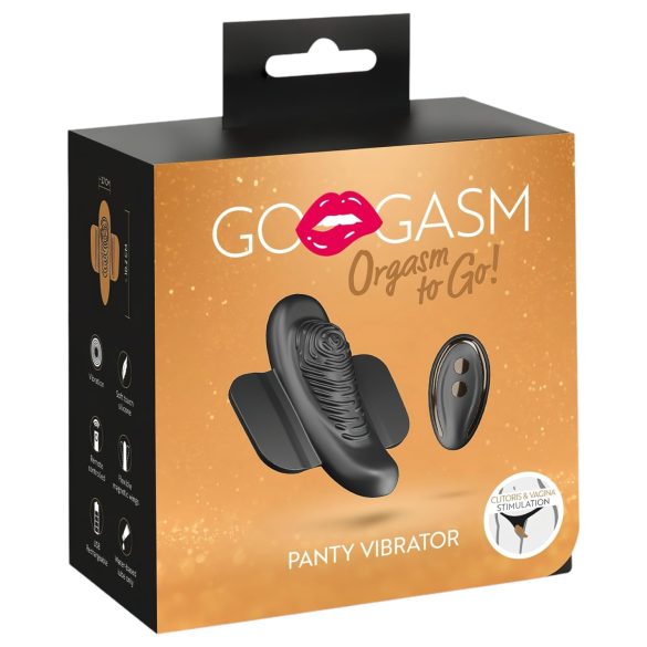 GoGasm Прашки - акумулаторен, радио клиторен вибратор (черен)