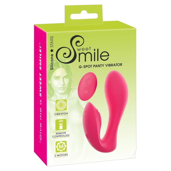 SMILE Дамско бельо - акумулаторен, безжичен 2в1 вибратор (розов)