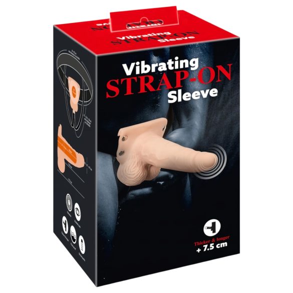 You2Toys Strap-on - кух вибратор, който се закопчава (естествен цвят)