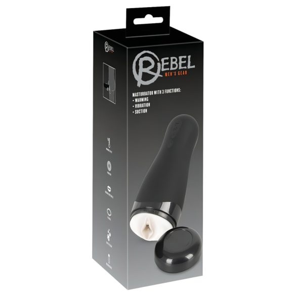 Rebel 3 в 1 акумулаторен мастурбатор с отопление и вагинална текстура
