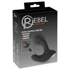   Rebel RC - анален вибратор с дистанционно и помпа - черен, акумулаторен