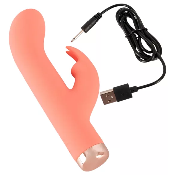 You2Toys - мини вибратор зайче - акумулаторен, прасковен цвят