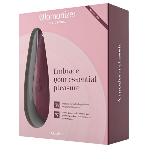 Womanizer Classic 2 - клитор стимулатор с въздушни вълни - презареждаем, червен