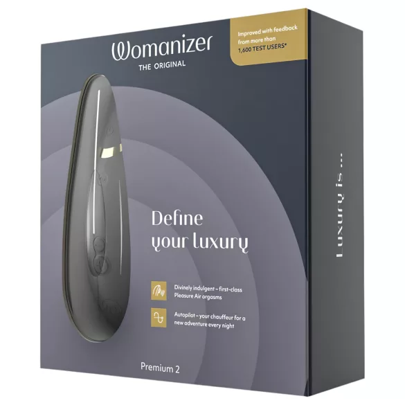 Womanizer Premium 2 - вибратор за клитор с въздушни вълни - черен