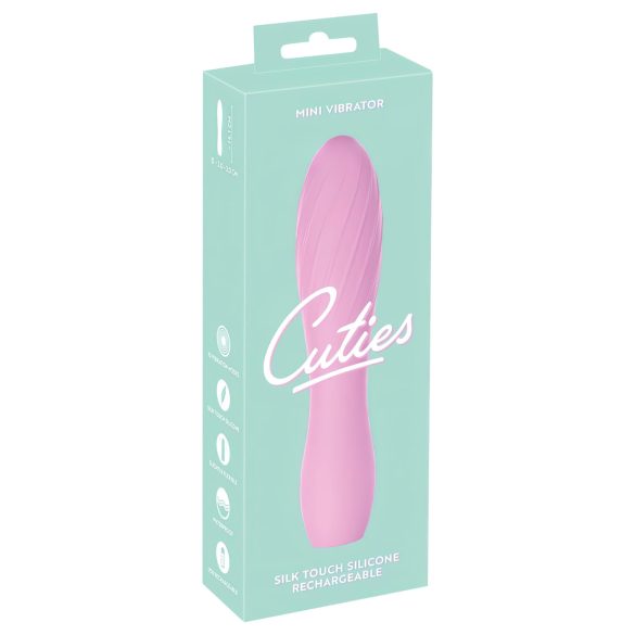 Мини Cuties 3 - зареждаем, водоустойчив, оребрен вибратор (розов)
