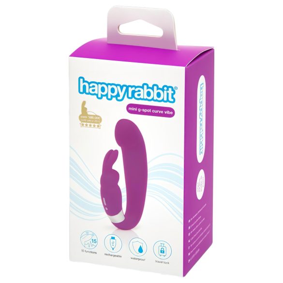 HappyRabbit Mini G - акумулаторен G-точков вибратор с клиторстимулатор (лилав)