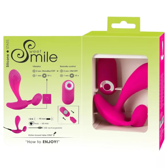 SMILE RC - вибратор за G-точка с дистанционно - презареждащ се - розов