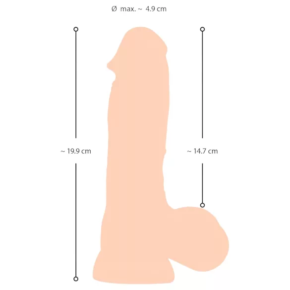 Nature Skin - дилдо с кожа - 20 cm (натурално)