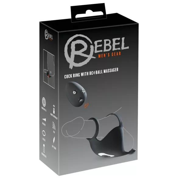 Rebel - вибриращ пенис ринг и вибратор за тестиси - акумулаторен - черен