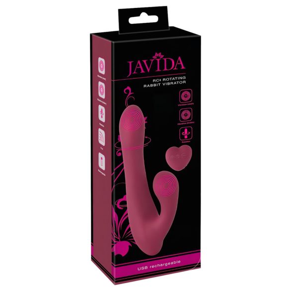 Javida - Радио въртящ вибратор с клиторна ръка (червен)