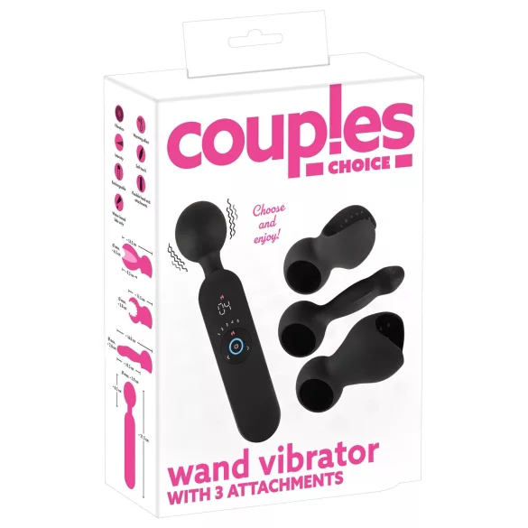 Couples Choice - вибратор масажор с нагряване и акумулатор - черен