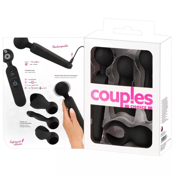 Couples Choice - вибратор масажор с нагряване и акумулатор - черен
