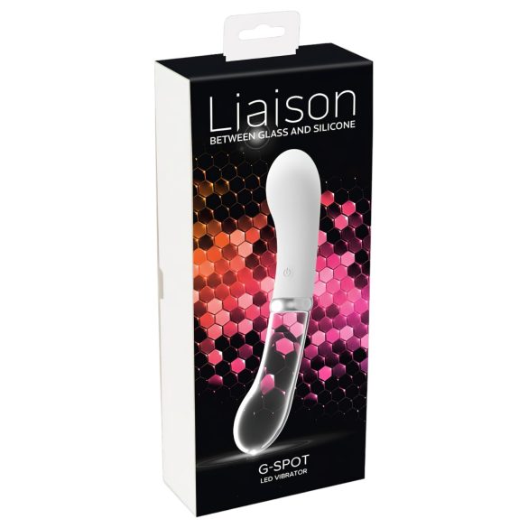 You2toys Liaison - LED вибратор силикон-стъкло (прозрачен-бял)