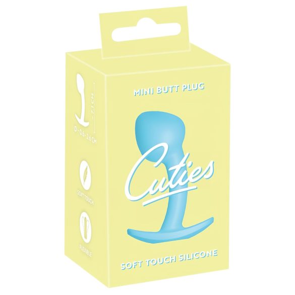 Мини анален плъг Cuties - силикон, син, 2,6 см