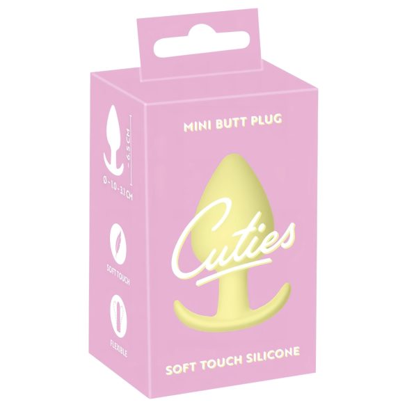 Мини анален плъг "Cuties" - силиконов, жълт (3,1 см)